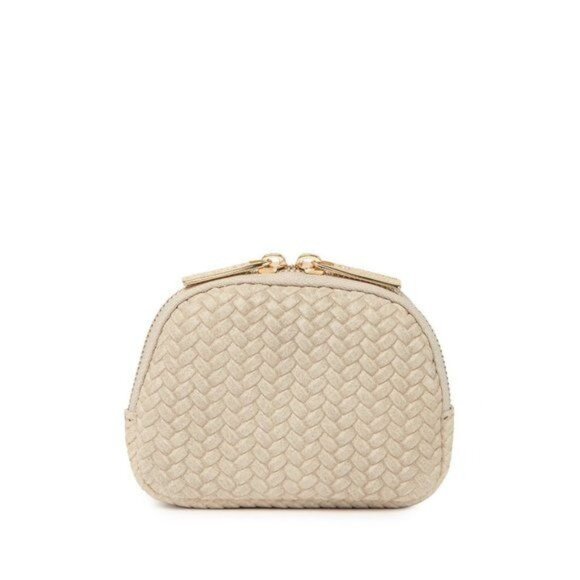 Persaman New York Marianna Woven Beige Leather Mini Clutch - Picture 1 of 5